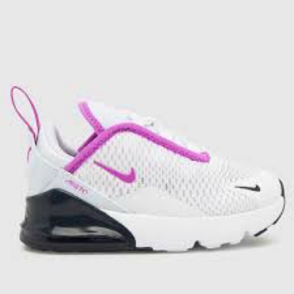 Nike Girl’s Air Max 270 White & Purple Size 10.5 Shoes